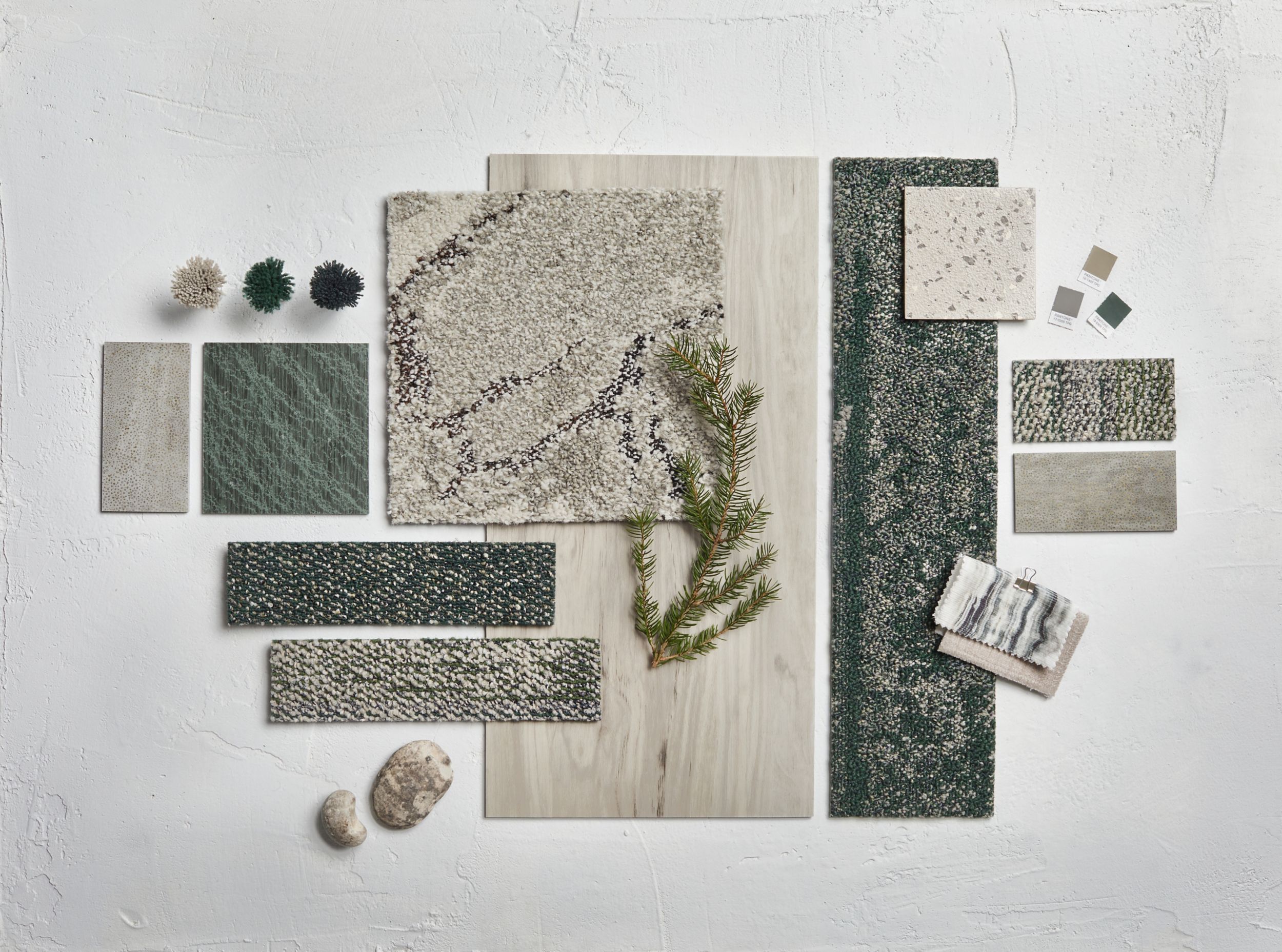Inspirational table top palette with Beaumont Range and Fresco Valley products in a Evergreen/Iron color theme image number 4
